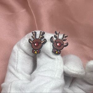 NWT Holiday Christmas Brown Reindeer 90s fashion Post Earrings